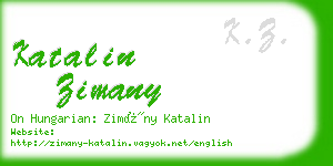 katalin zimany business card